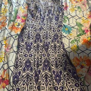 George Purple and Black Patterned Maxi Dress